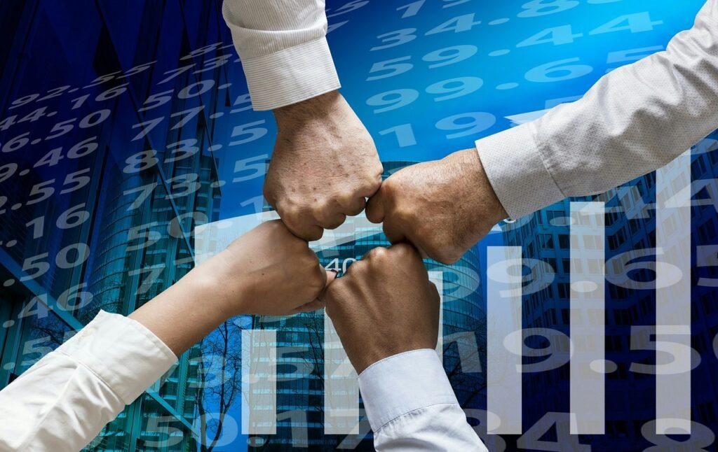 Team collaboration symbolising strong partnerships within the European economic environment